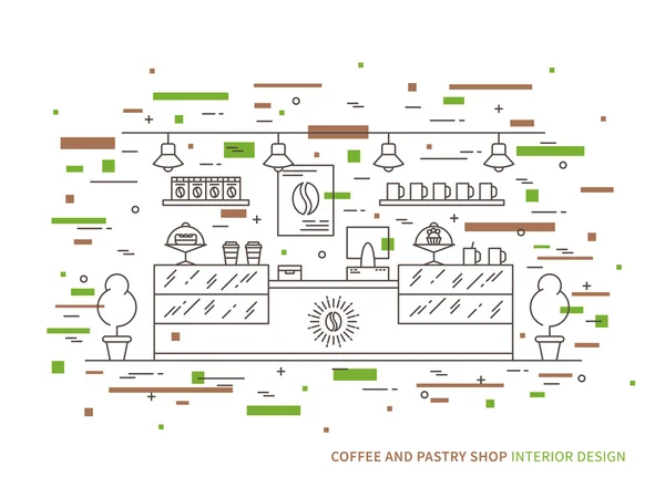 Café et pâtisserie modernes — Image vectorielle