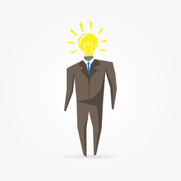 Businessman with light bulb head — Stock Vector