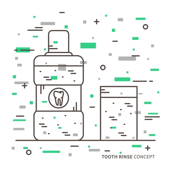 Dental tooth rinse linear — Stockvector