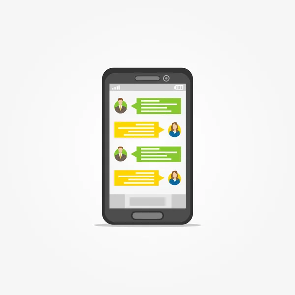 Smartphone (telefone) com aplicativo messenger —  Vetores de Stock