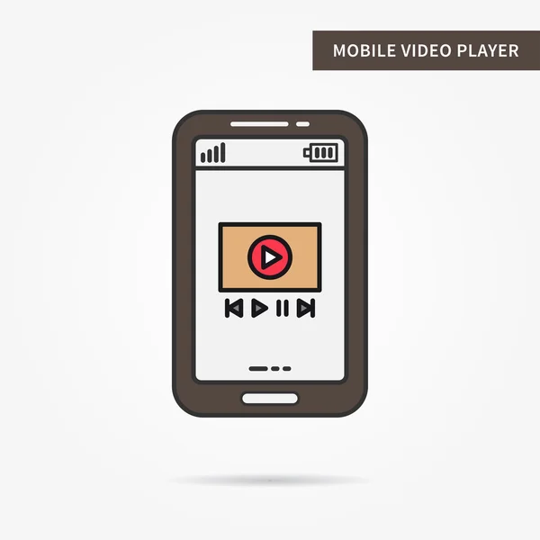 Lecteur vidéo mobile linéaire — Image vectorielle