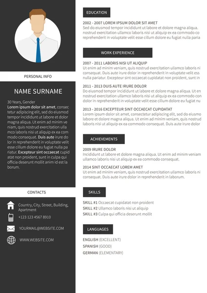 Continuar plantilla minimalista cv — Vector de stock