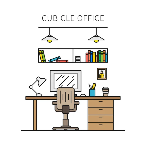 Working place with furniture and equipment — ストックベクタ