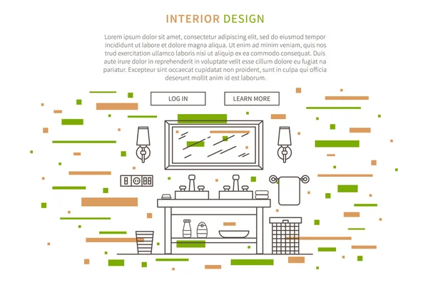 Conception graphique de ligne de salle de bain — Image vectorielle