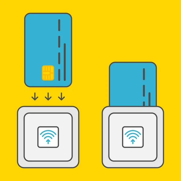 Lecteur sans contact de carte à puce EMV — Image vectorielle