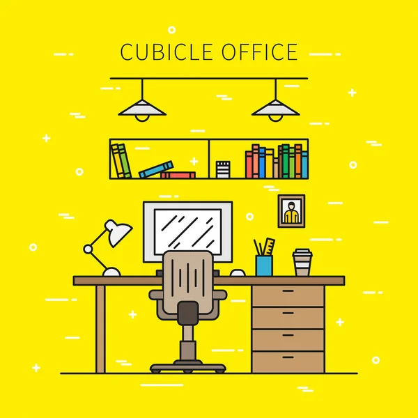 Working place with furniture and equipment — 스톡 벡터