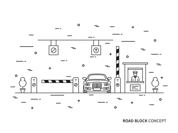 Road checkpoint station — Stockvector