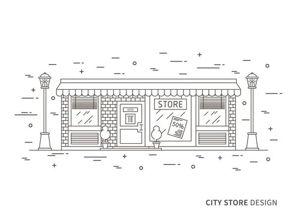 Магазин (магазин) внешний (ландшафтный) дизайн — стоковый вектор