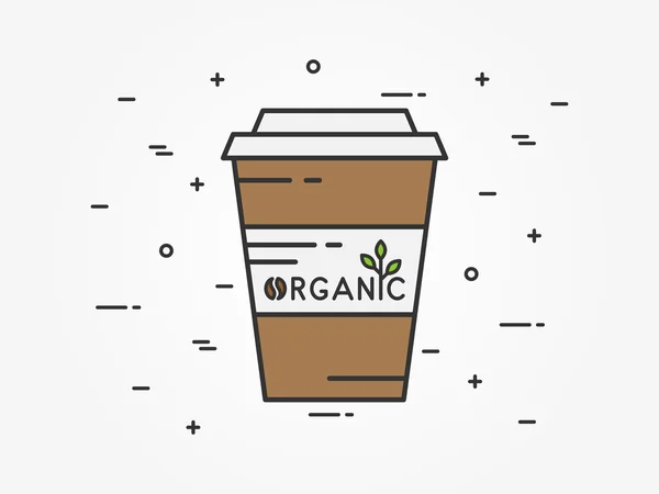 Organic coffee linear — Stockový vektor