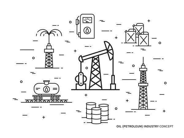 Olieproductie lineair — Stockvector