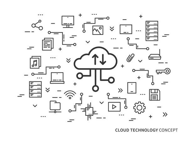 Concepto de tecnología de nube — Vector de stock