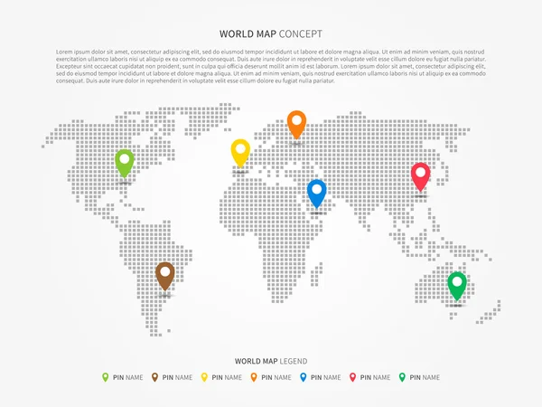 Världskarta infographic — Stock vektor