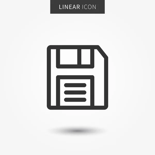 Guardar disquete icono lineal — Vector de stock