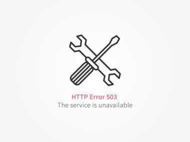Error 503 web page clipart