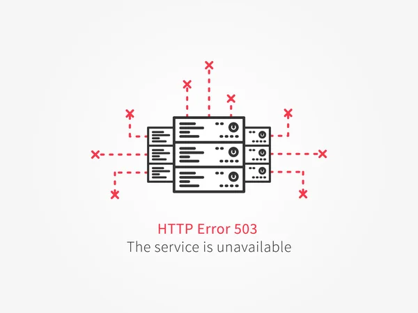 Error 503 página web — Archivo Imágenes Vectoriales