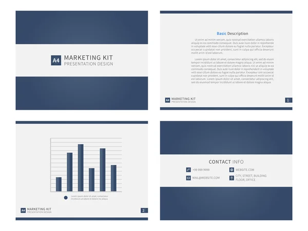 Kit de marketing 7 apresentação —  Vetores de Stock