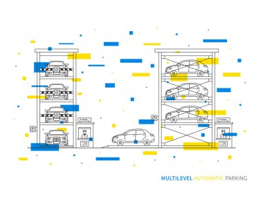 Multilevel parking concept clipart