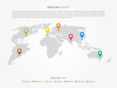 World Map Infographic Perspective clipart
