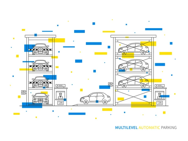 Concept de stationnement à plusieurs niveaux — Image vectorielle