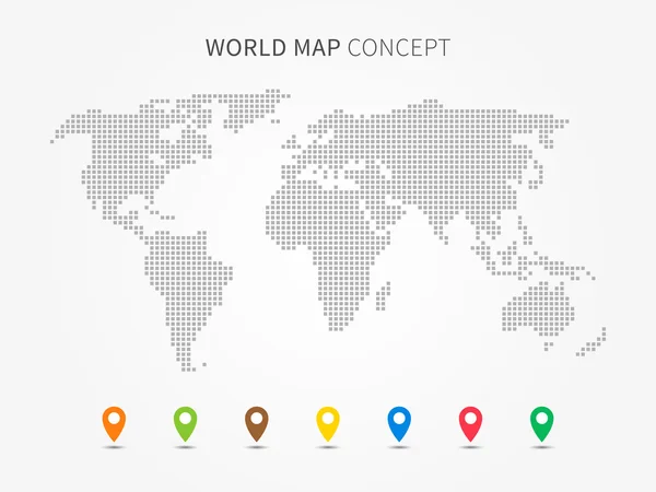 Conceito Quadrado do Mapa Mundial — Vetor de Stock