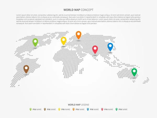 Mapa do Mundo Perspectiva Infográfica — Vetor de Stock