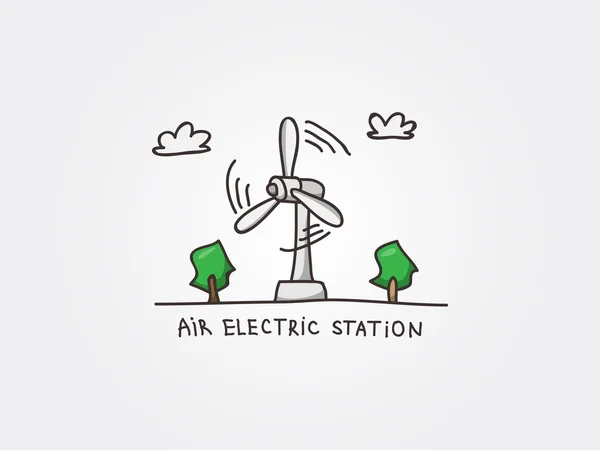 Estación eléctrica de aire — Vector de stock