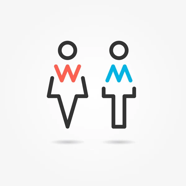 WM Toilet line icons — Stock Vector