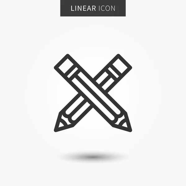 Crossed pens line icon — Stock Vector