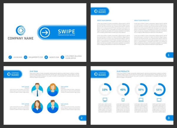 Swipe презентационный дизайн — стоковый вектор