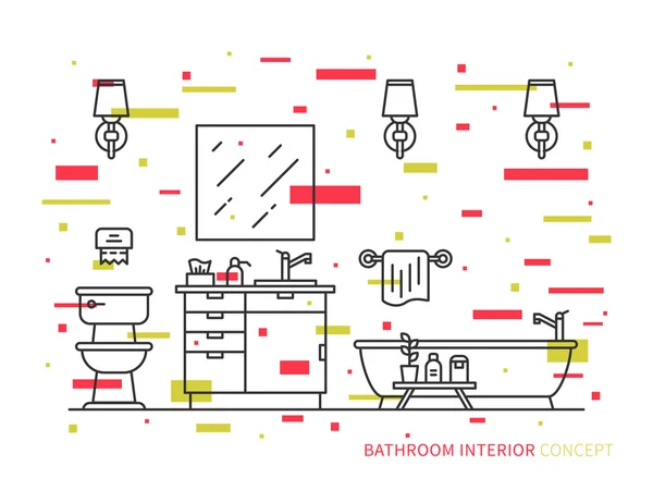 Concepto de línea de baño — Vector de stock