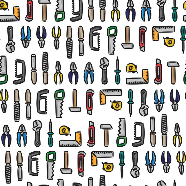 Outils Main Vecteur Motif Sans Couture Sur Fond Blanc Instruments Illustrations De Stock Libres De Droits