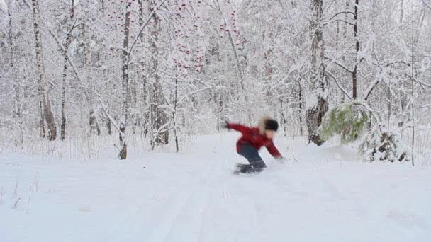 森の中の子供は — ストック動画