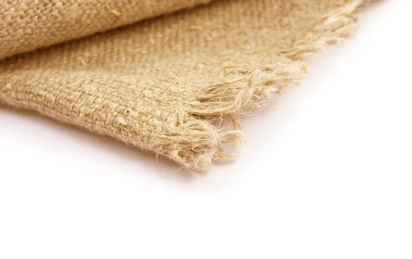 Beyaz arka plan üzerine keten kumaş