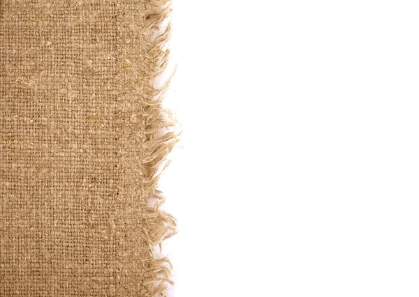 Beyaz arka plan üzerine keten kumaş