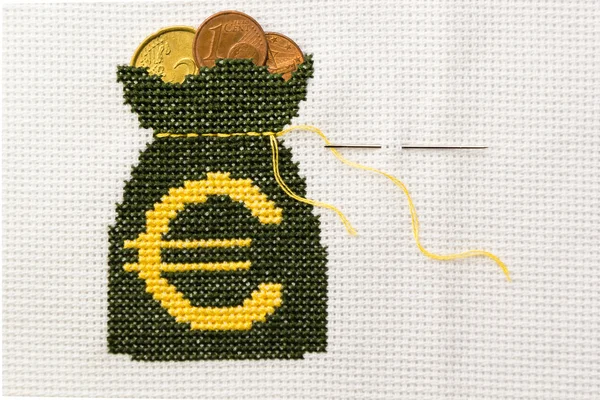 Bag of money with euro symbol