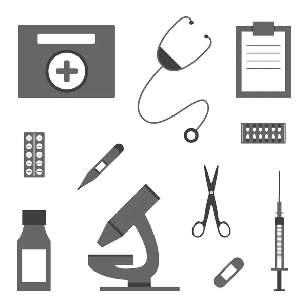 Ensemble d'icônes vectorielles de médecine — Image vectorielle