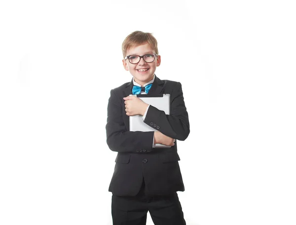 Young pretty boy on white background — Stock Photo, Image