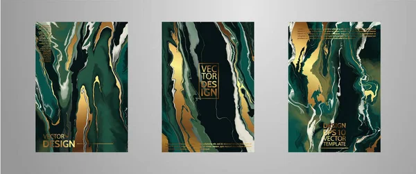 Soyut resim, duvar kağıtları, posterler, kartlar, davetiyeler, internet siteleri için modaya uygun bir yeşil mermer ve altın soyut doku olarak kullanılabilir. Modern sanat eserleri. Mermer efekt boyası. Karışık pembe, beyaz, altın