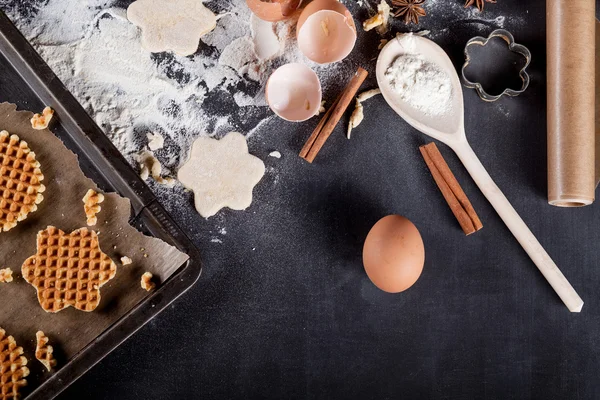 Ev yapımı waffle tahta, üst görünümü