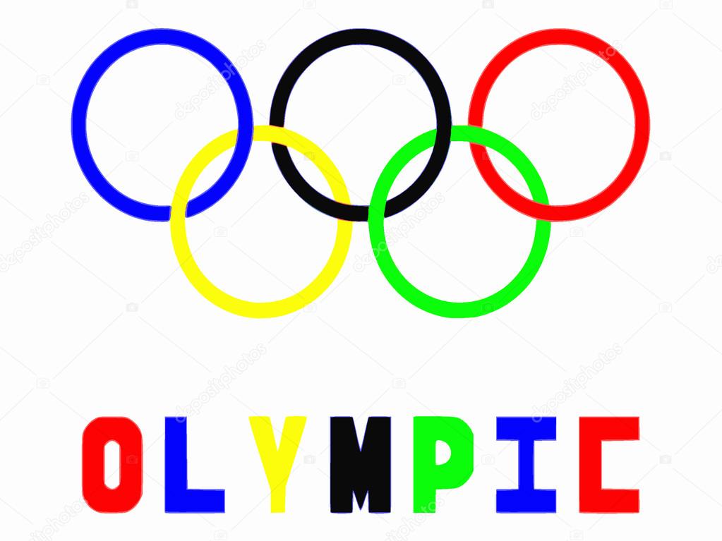 Couleur des anneaux olympiques avec le monde olympique en dessous — Image vectorielle hajakely