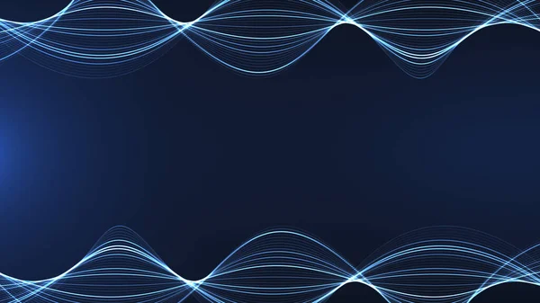 Koyu arkaplanda dinamik mavi dalga biçimi.