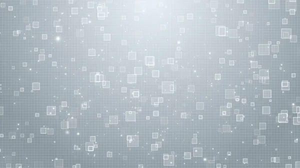 Bu resim yüzen şeffaf karelerle minimalist geometrik bir arkaplana sahiptir. Yumuşak gri şebeke modern, dijital bir his yaratıyor. Teknolojiyle ilgili projeler için mükemmel..