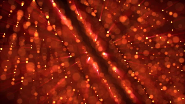 Parlayan kırmızı ve turuncu ışıkların dinamik ve büyüleyici görüntüsü soyut bir patlama etkisi yaratır. Parçacıkların canlı dizilimi, kutlama veya şenlik temalarını iletmek için mükemmel olan hareket ve enerjiyi öneriyor..