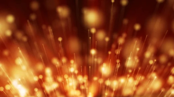 Dinamik ışık izleriyle karışmış altın bir bokeh arka planı olan çarpıcı bir görüntü. Sıcak renk paleti büyülü, şenlikli bir atmosfer yaratır..