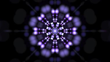 Kusursuz bir döngüde neon desenlerin dinamik dönüşümü. Yoga ve meditasyon için kaleydoskop veya animasyon.