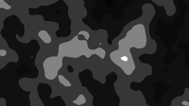 Soyut animasyon ana hatlı topografik hat haritası. Siyah arka planda dalgalar hareket ediyor. 4K döngülü canlandırma