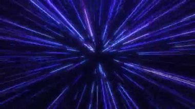 Mavi ve mor ışık merkeze doğru hücum ederek hız çizgileri, derinlik ve dinamik bilim kurgu hareket etkisine sahip fütürist bir hiperuzay tüneli oluşturur..