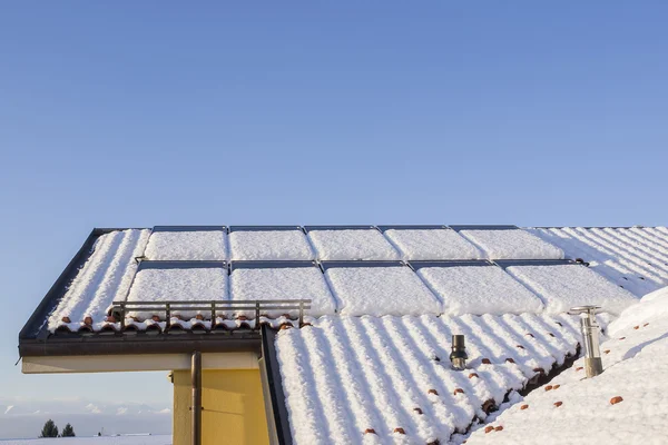 Solar Panels with Snow — Stock Photo, Image