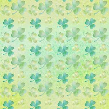 Yeşil yonca sulu boya Dikişsiz illüstrasyon