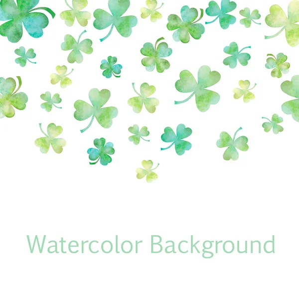 Green clover watercolor illustration — Stock Photo, Image